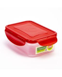 Recipiente Click Clak Rect Tr 17oz 475ml Rojo Guateplast