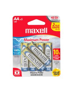 Maxell Batería Alkalina AA 4+2pk 723413