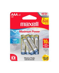 Maxell Batería Alkalina AAA 4+2pk 723813