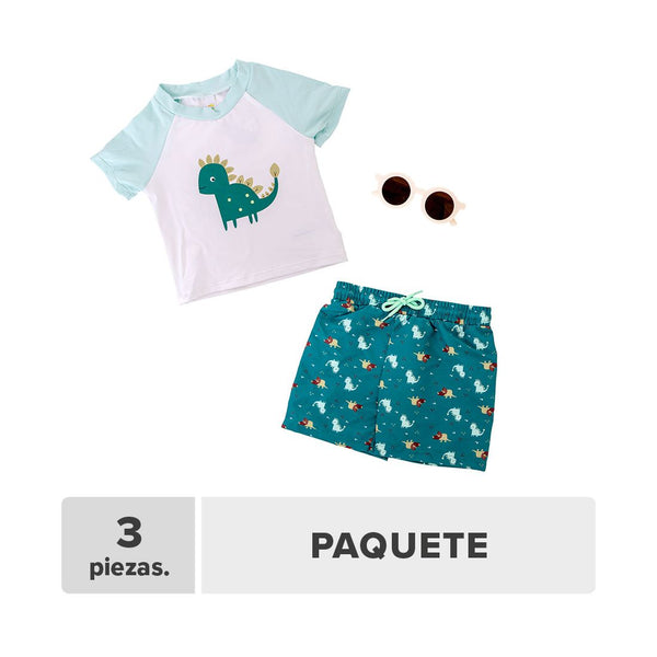 Traje De Baño Bebé Niño Protección Uv 3pcs
