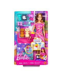 Barbie Con Accesorios Pijama Party