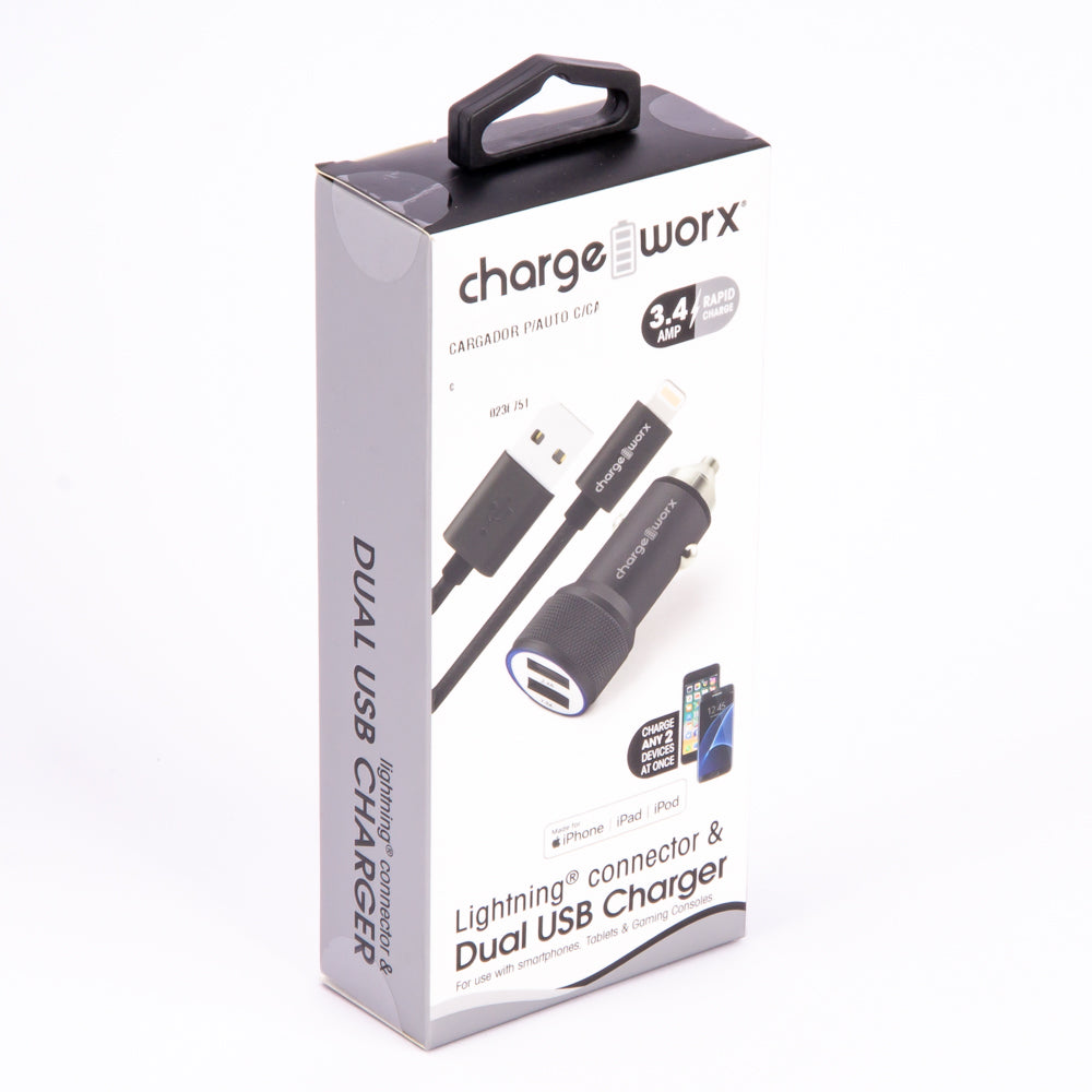 Cargador Para Auto Con Cable USB Carga Rápida 3.4 Amp
