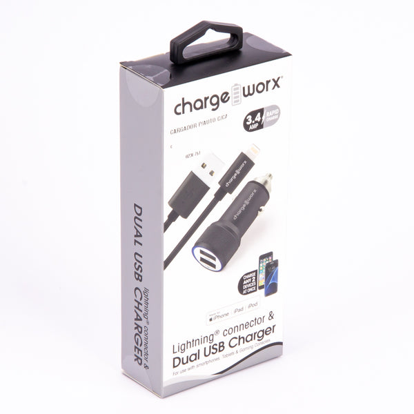 Cargador Para Auto Con Cable USB Carga Rápida 3.4 Amp