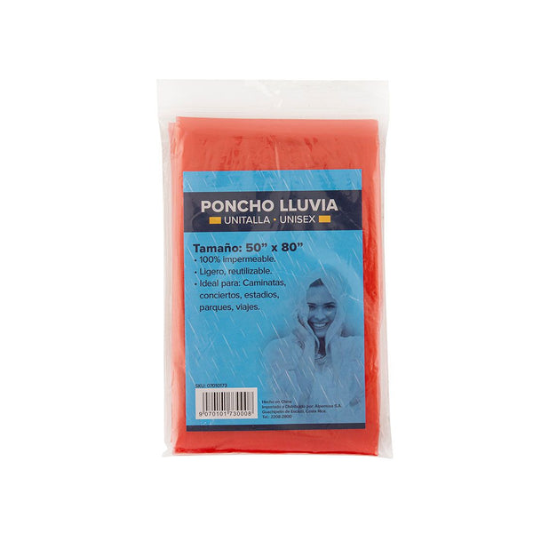 Poncho Impermeable Adulto Plástico 127x101cm