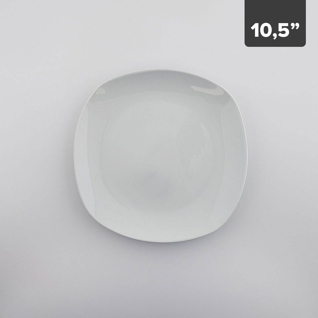 Plato Blanco Cuadrado Porcelana 10.5in