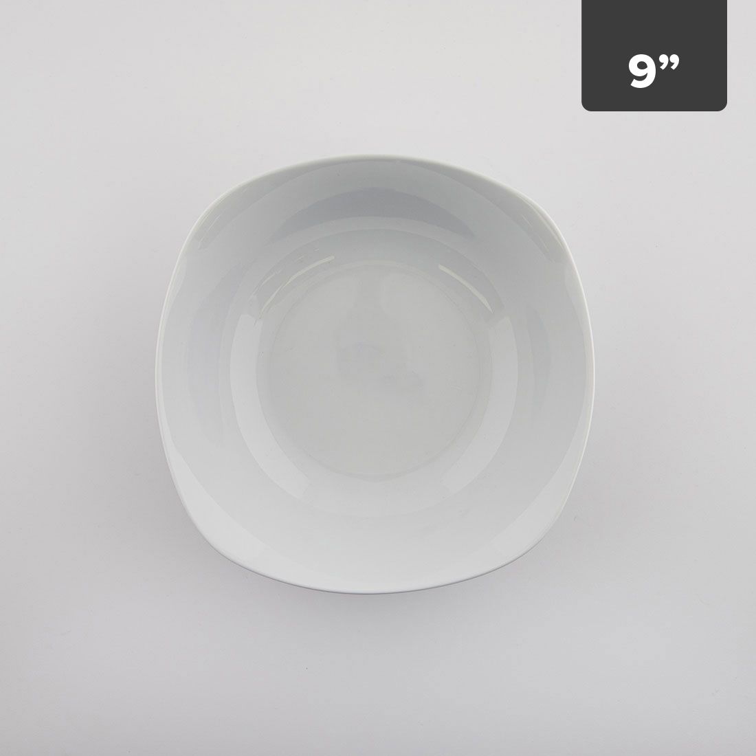 Bowl Cuadrado Blanco Porcelana 9in