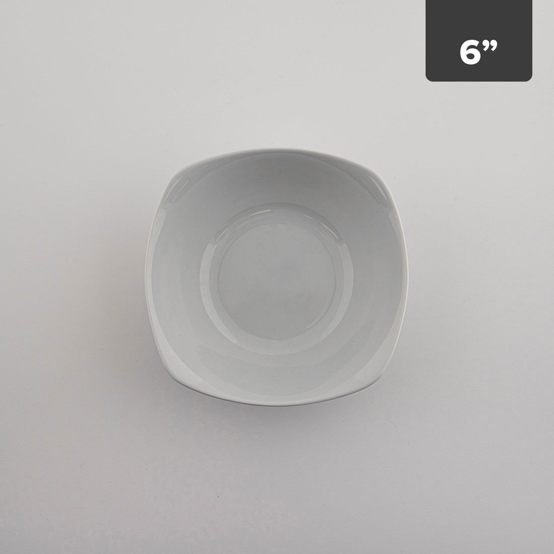 Bowl Cuadrado Blanco Porcelana 6in