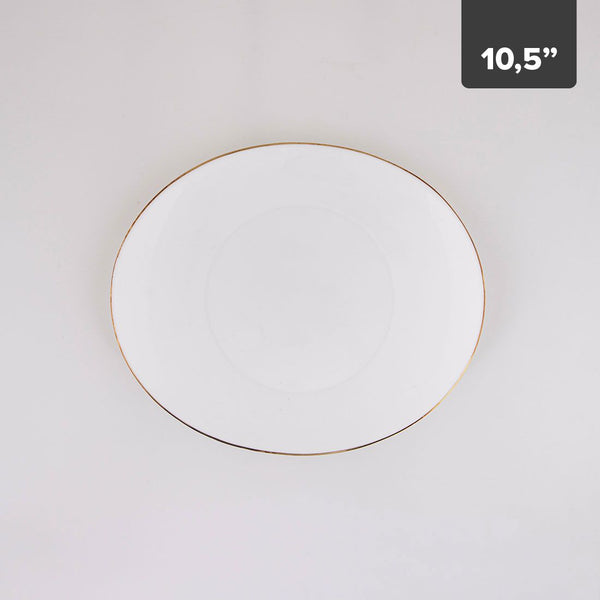 Plato Borde Dorado Temperado 10.5in