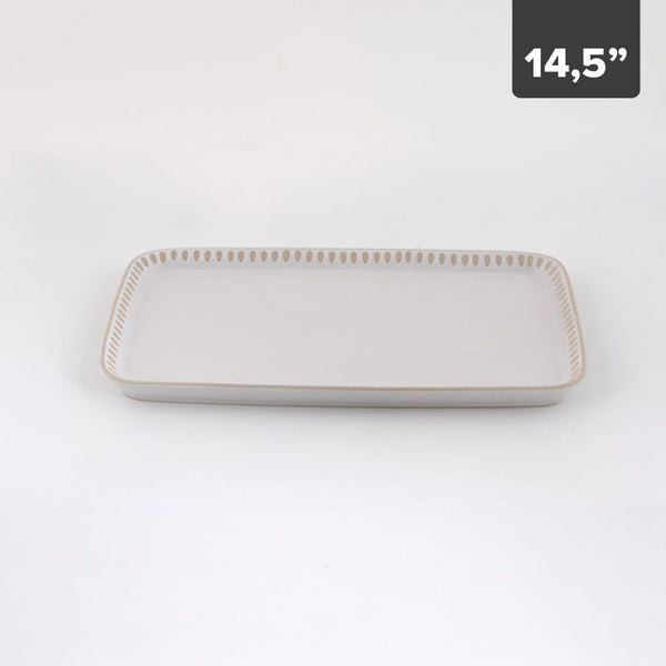 Plato Rectangular Cerámica 14.5in