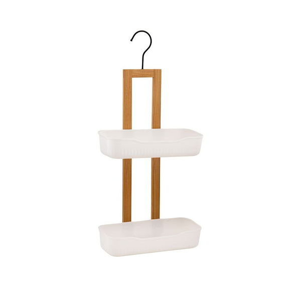 Organizador Ducha Plástico Y Bambú 25.2x11.5x51cm