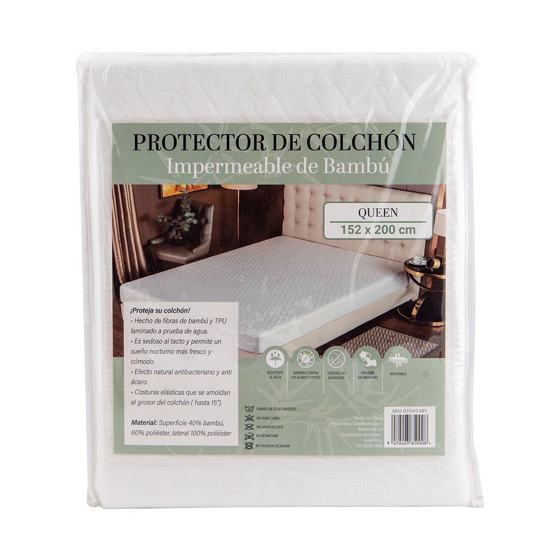 Protector Colchón Queen Bambú 152x203cm