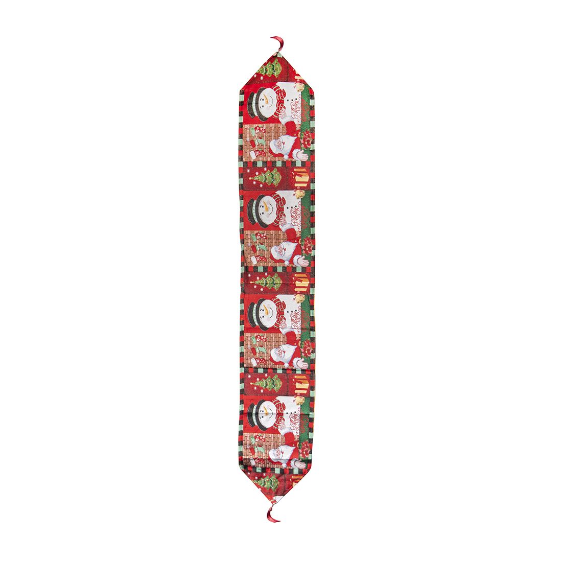 Camino Mesa Figuras Navideñas Poliéster 33x220cm