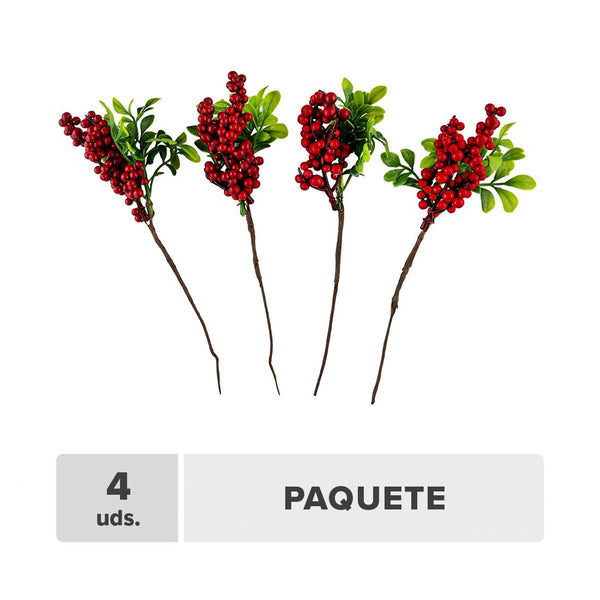 Follaje Navideño Frutos Rojos 6x15cm