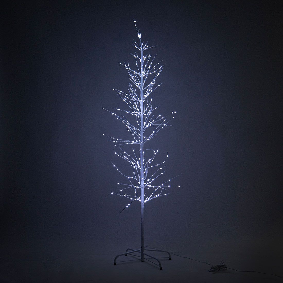 Árbol Blanco 384 Luces Metálico 180cm