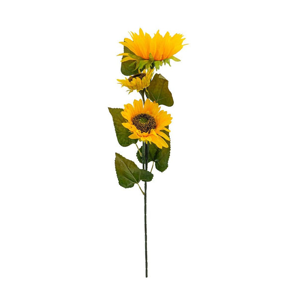 Girasol Artificial 3 Flores Plástico 90cm