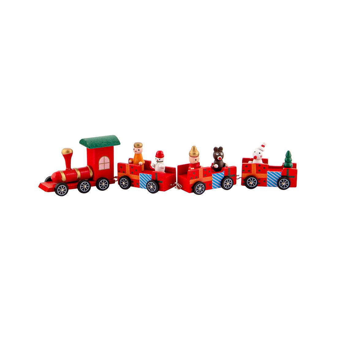 Adorno Navideño Tren Madera Y Mdf 32x8x3cm