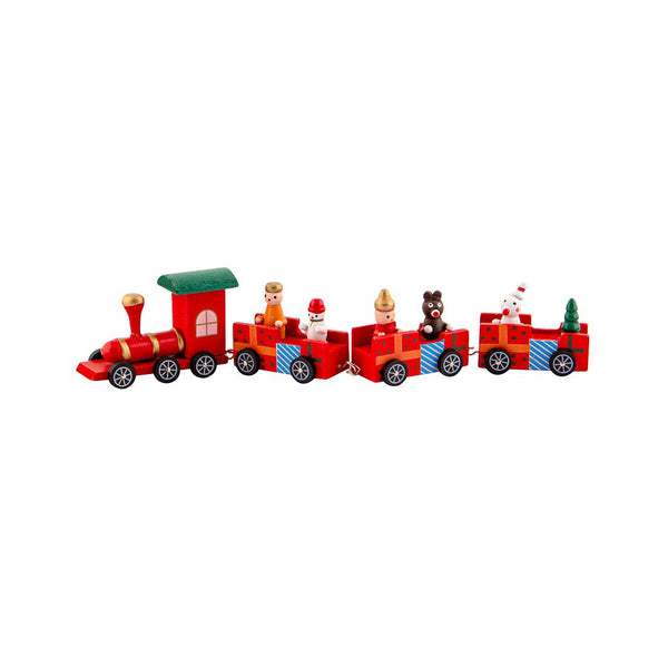 Adorno Navideño Tren Madera Y Mdf 32x8x3cm
