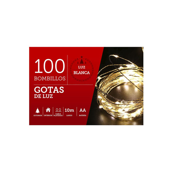 Luces Navidad Led Blancas 10m 100 Luces