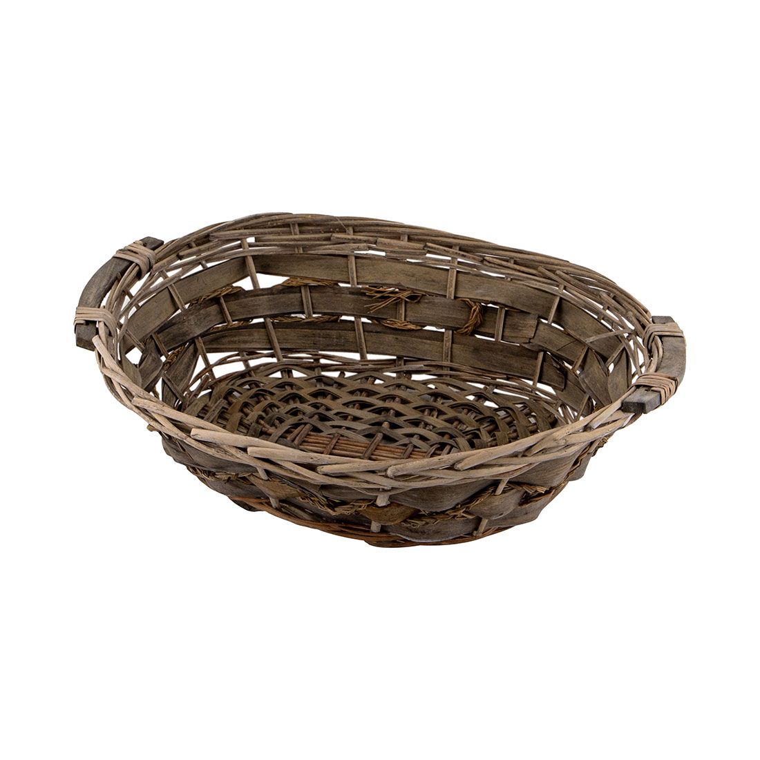 Canasta Decorativa Verde Mimbre 45x37x13cm