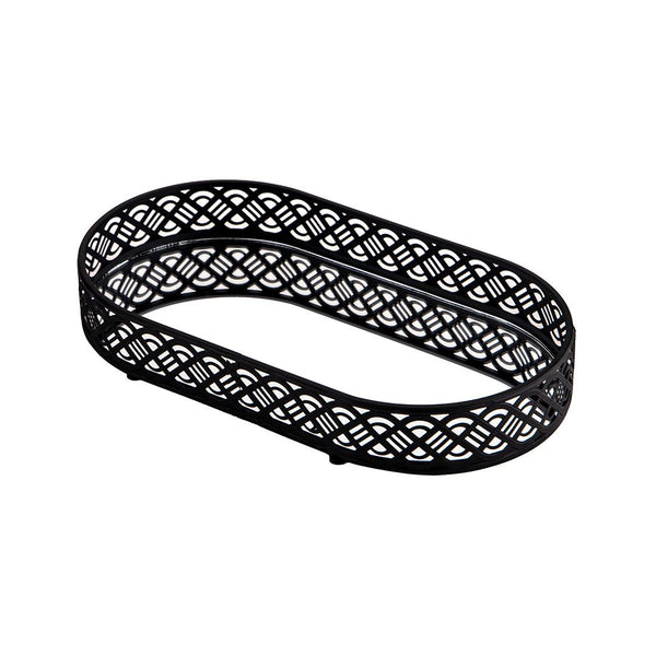 Bandeja Decorativa Metal Y Vidrio 32x18.7x4.8cm