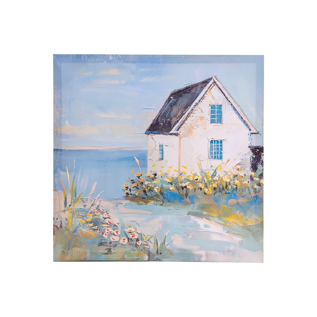Cuadro Decorativo Casa Lienzo Madera 40x40x2.5cm