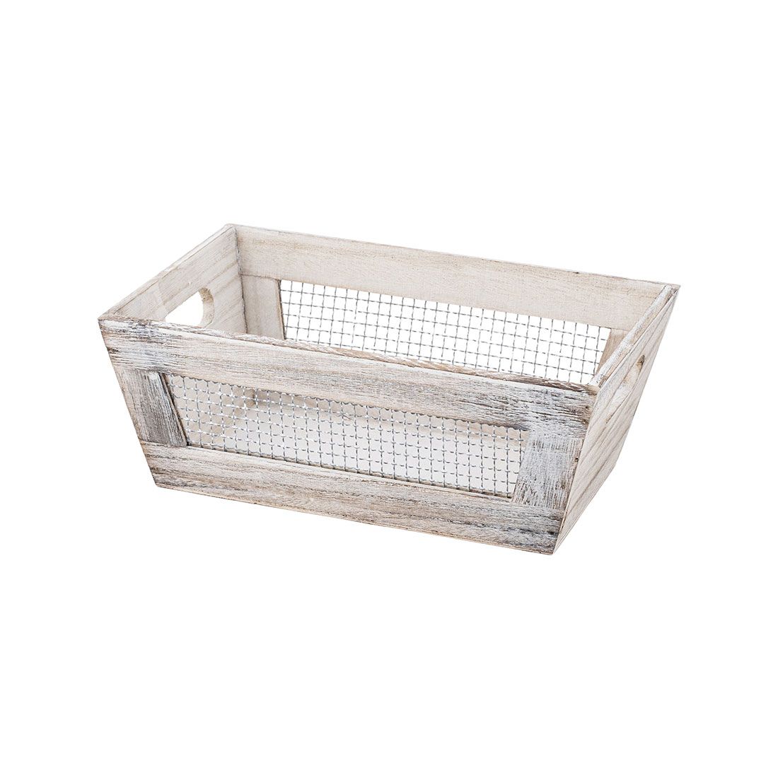 Canasta Decorativa Madera Y Hierro 29x19x13cm