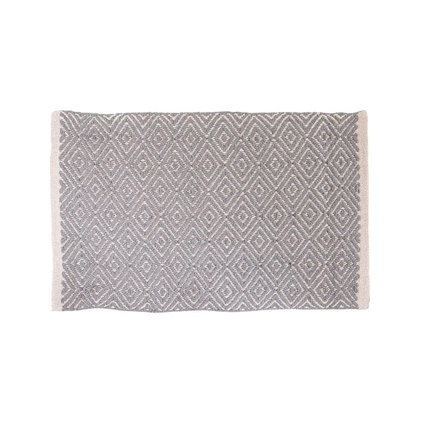 Alfombra Baño Tejida Gris Poliéster Y Algodón 40x60cm