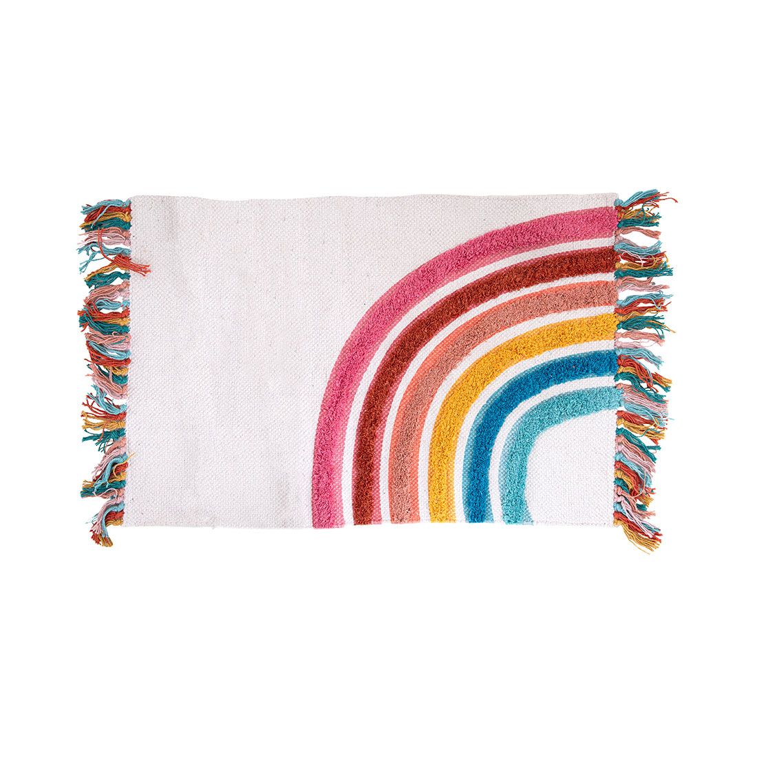 Alfombra Arco Iris Poliéster Y Algodón 50x80cm