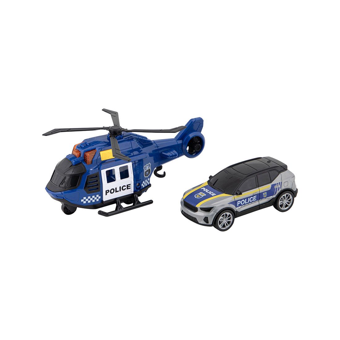 Helicóptero Y Carro Sonido Luz Plástico 2pcs