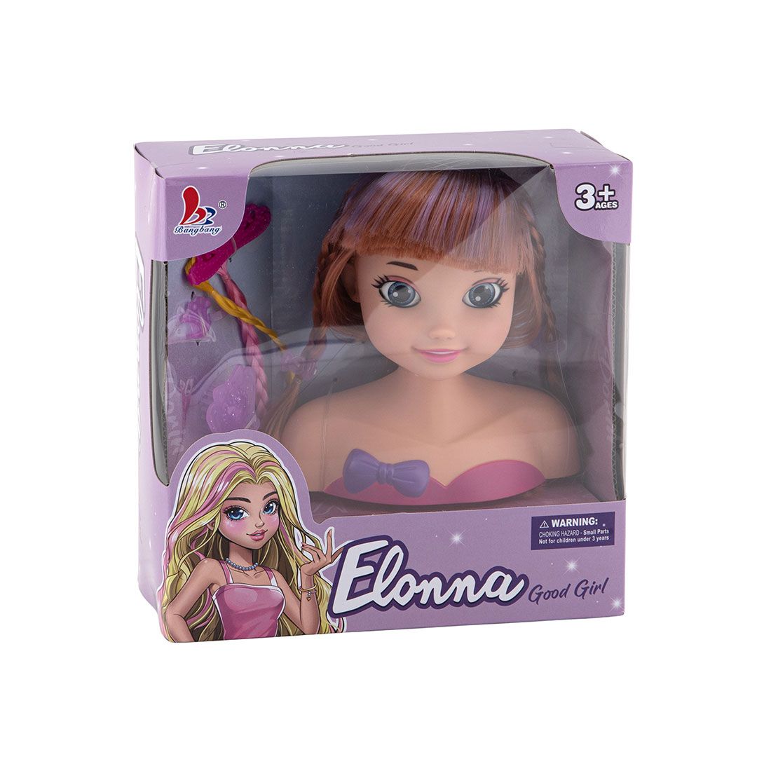 Cabeza Muñeca Peinar Plástico 21cm