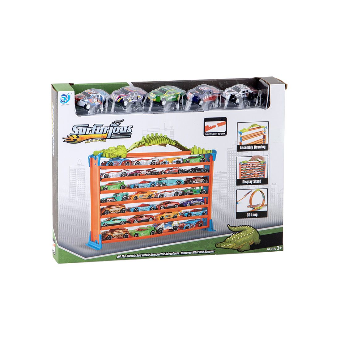 Pista Carros Torre Metal 36.5x6.5x27.5cm