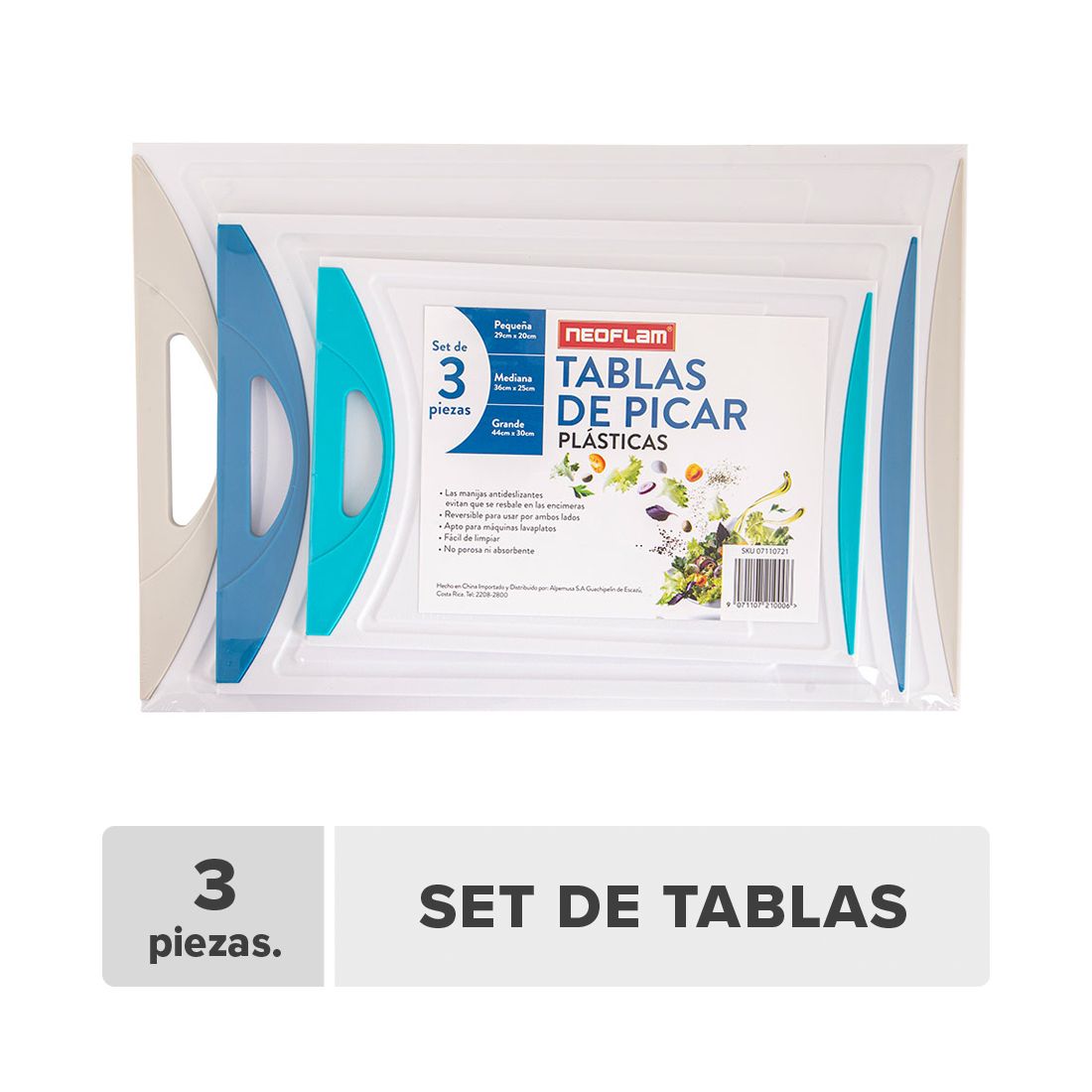 Tabla Picar Plástica Neoflam 3pcs