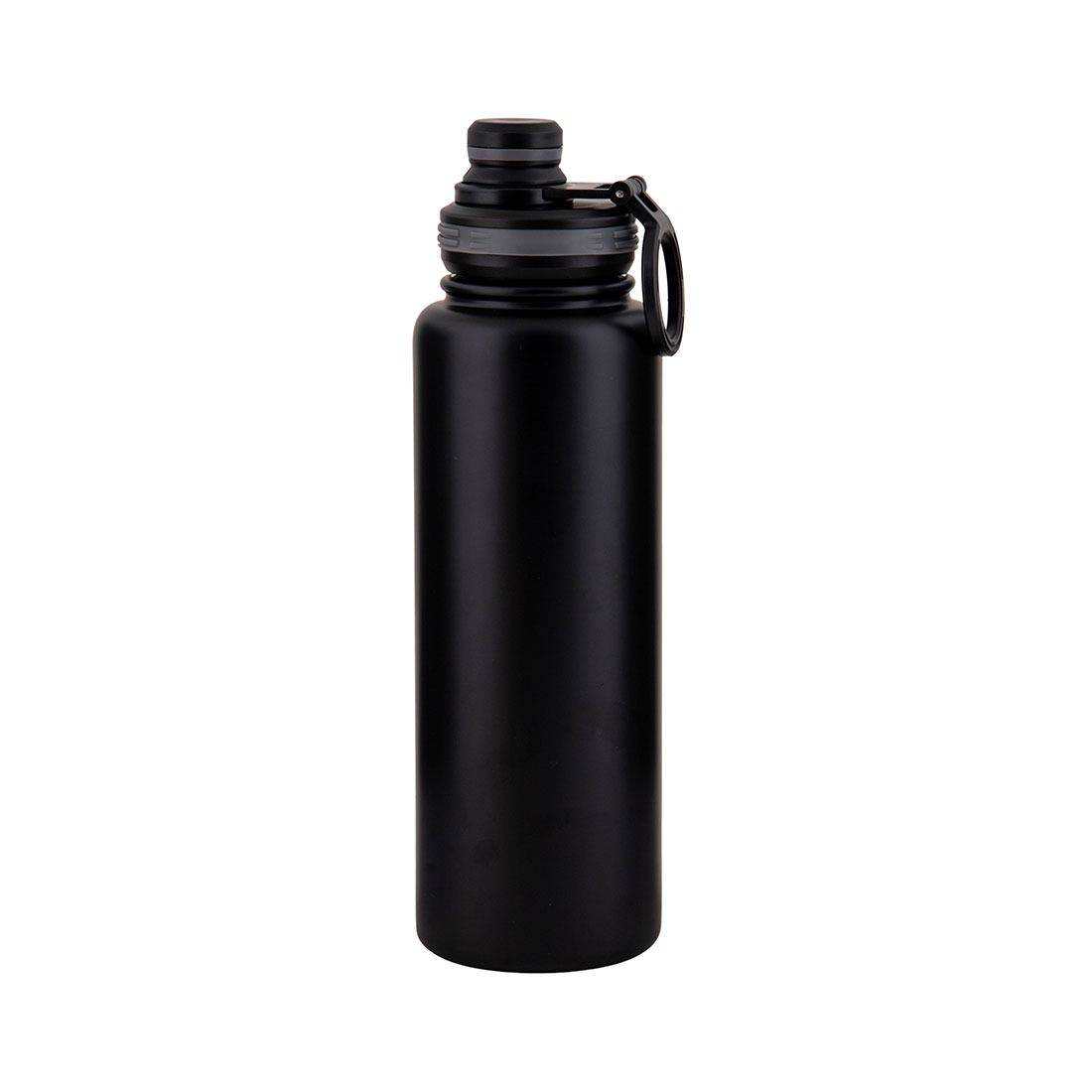 Botella Doble Pared Negra Acero Inoxidable 1.2lt