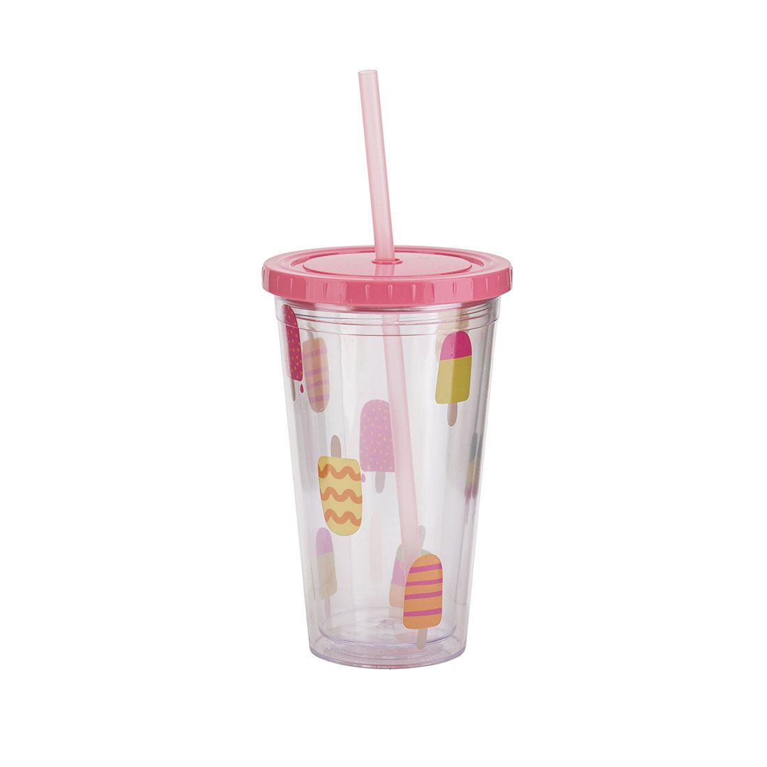 Vaso Con Pajilla Plástico 473ml