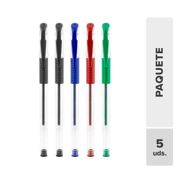 Plumas Gel Colores 5unds