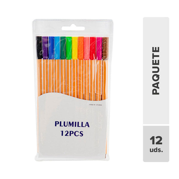 Plumas Gel Colores 12unds