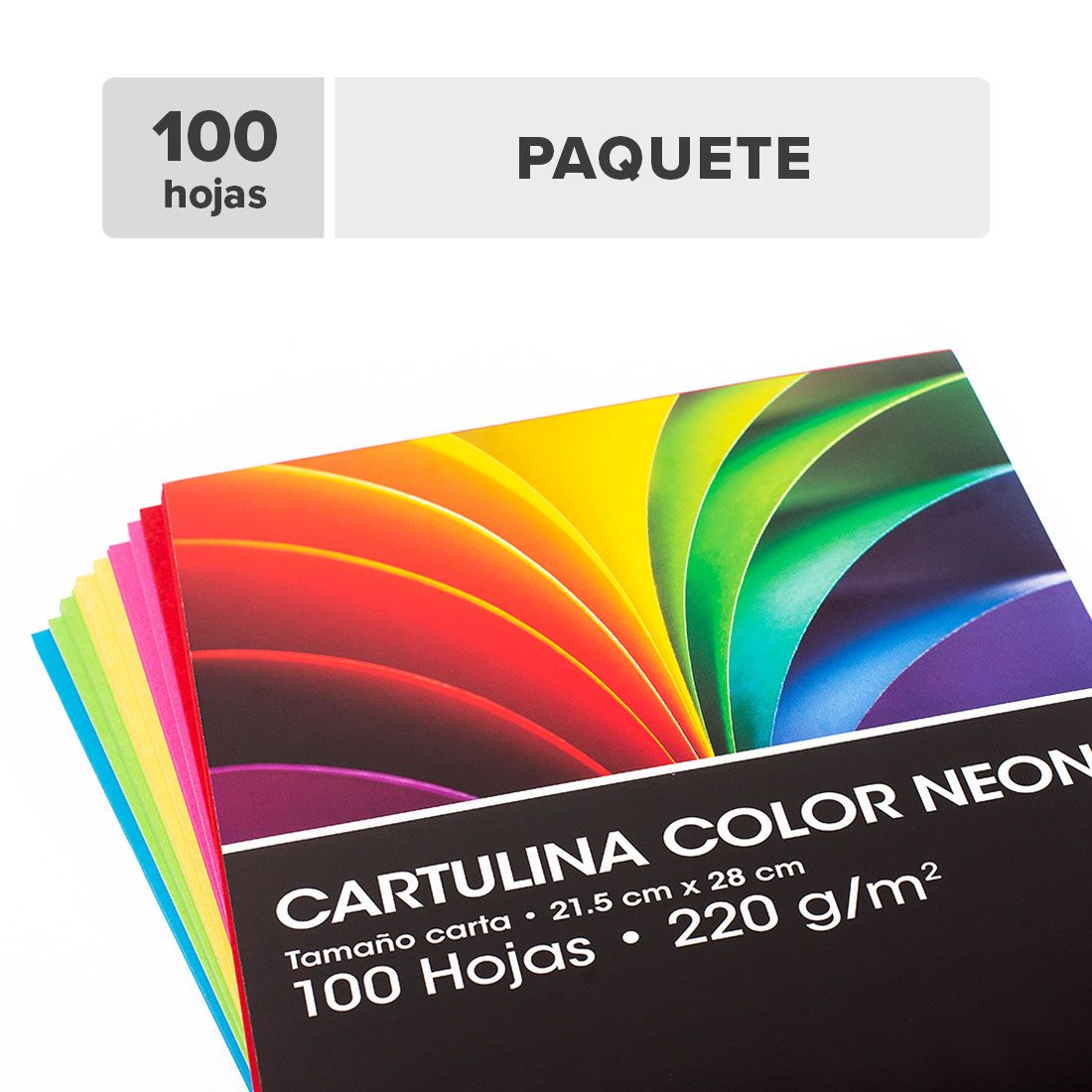 Cartulina Colores Neón 21.5x28cm 100hojas