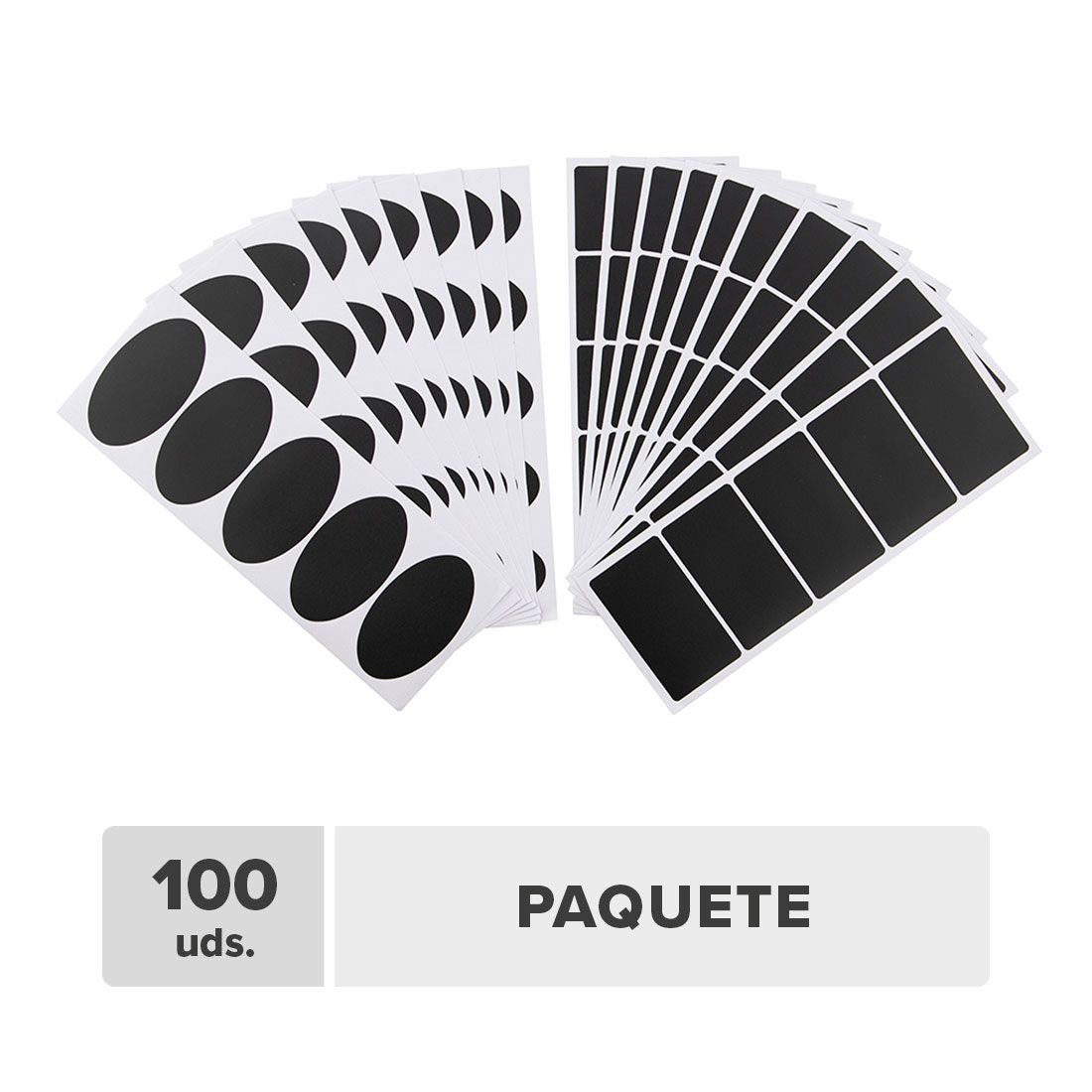 Etiqueta Adhesiva Negra 100unds