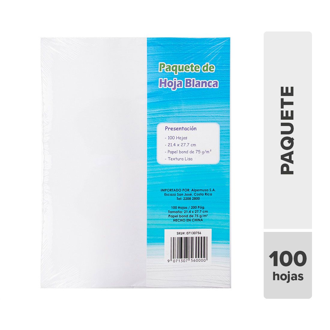 Papel Blanco Tamaño Carta 21x28cm 100unds