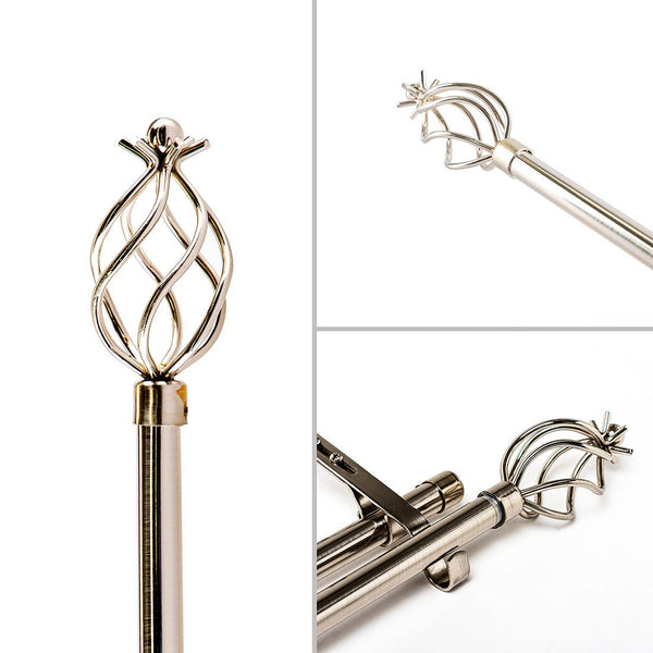Cortinero Doble Dorado Metálico 122x218cm