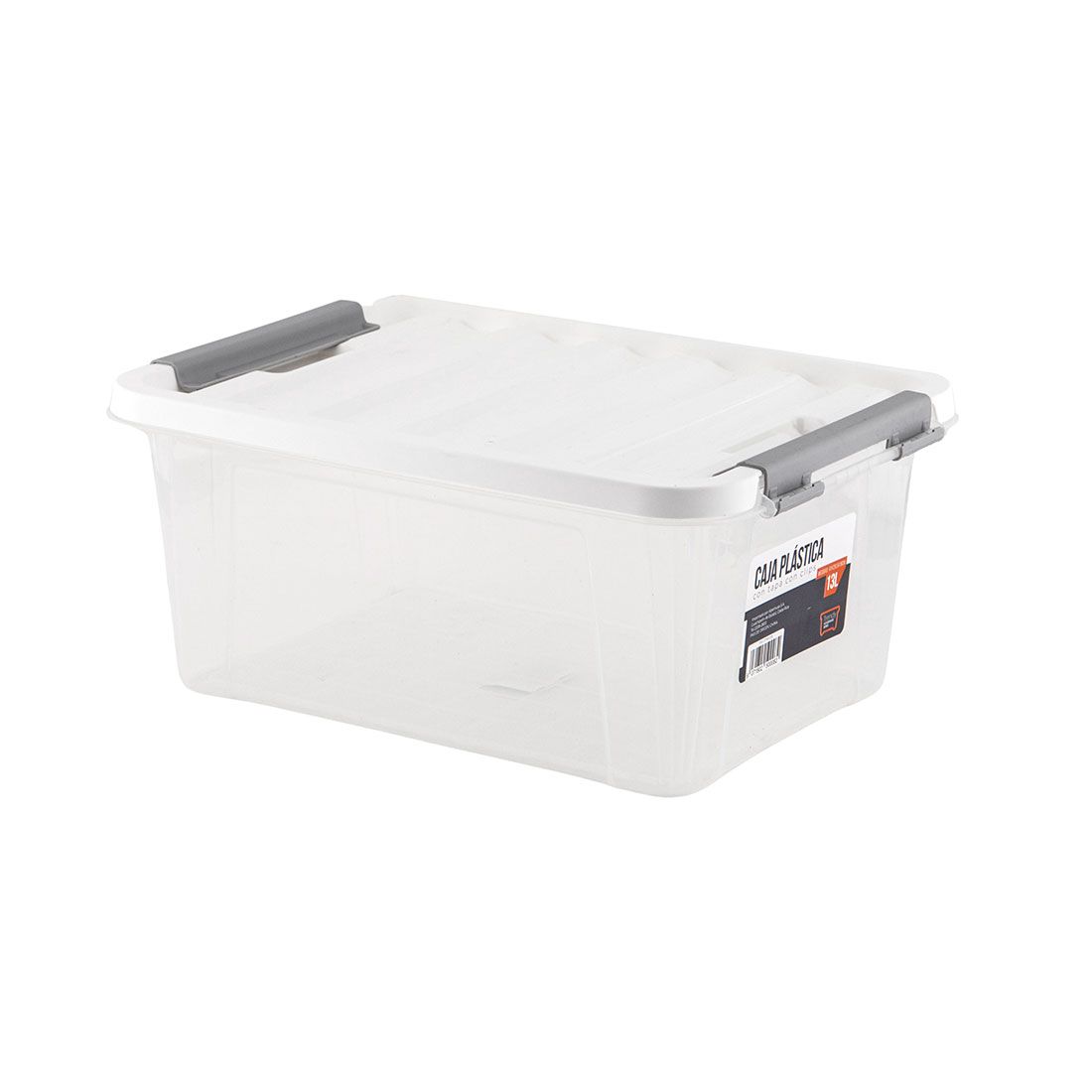 Caja Con Tapa Y Clips Plástica 13lt