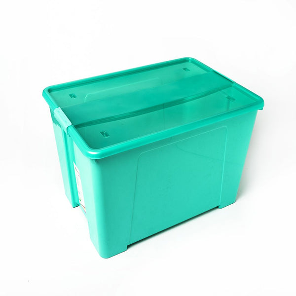 Caja Turquesa Con Ruedas Plástica 92lt