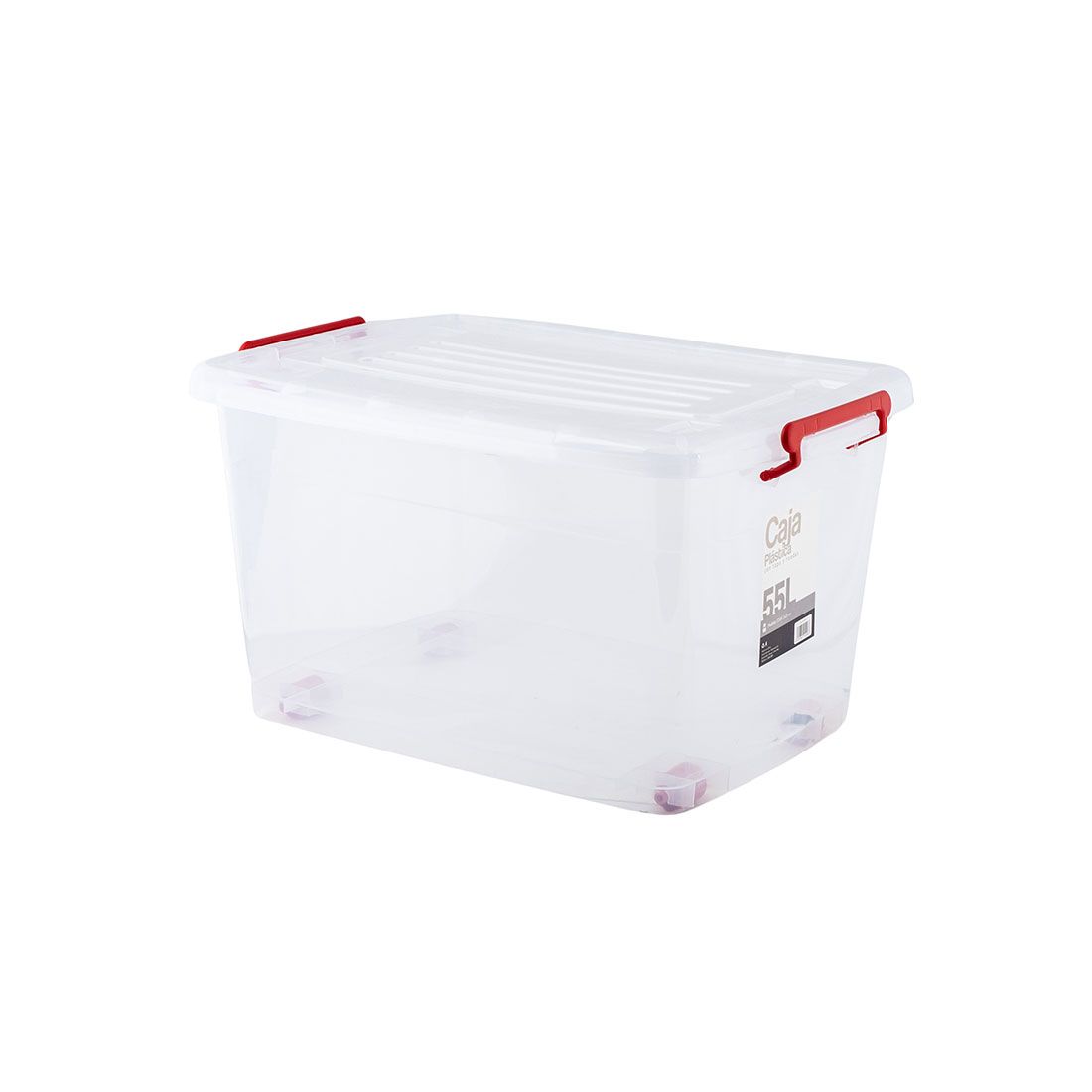 Caja Con Tapa Y Ruedas Plástica 55lt
