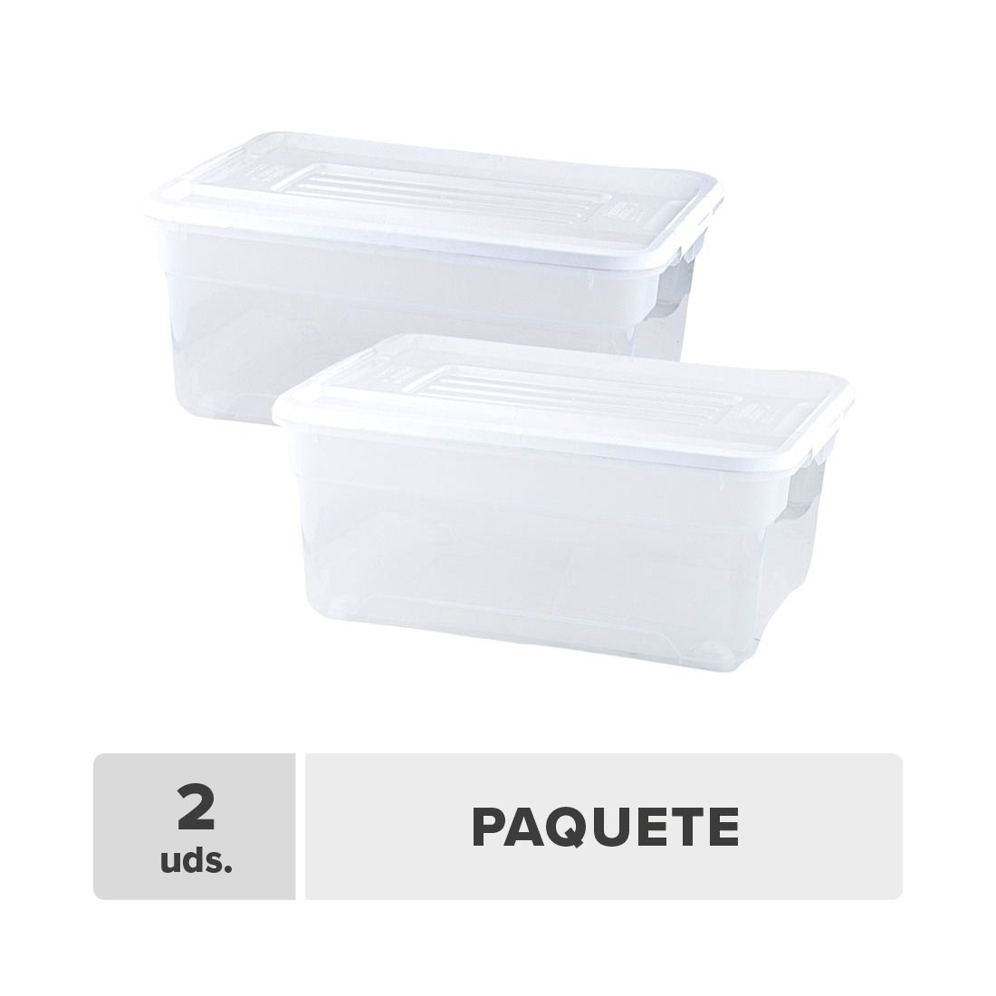 Caja Con Tapa Y Ruedas Plástica 30lt 2pcs