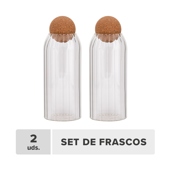 Frasco Tapa Bola Vidrio Borosilicato 0.8lt 2unds