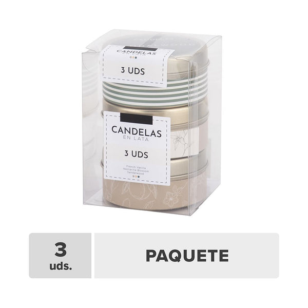 Candela Lata Parafina 40g 6x3cm 3unds
