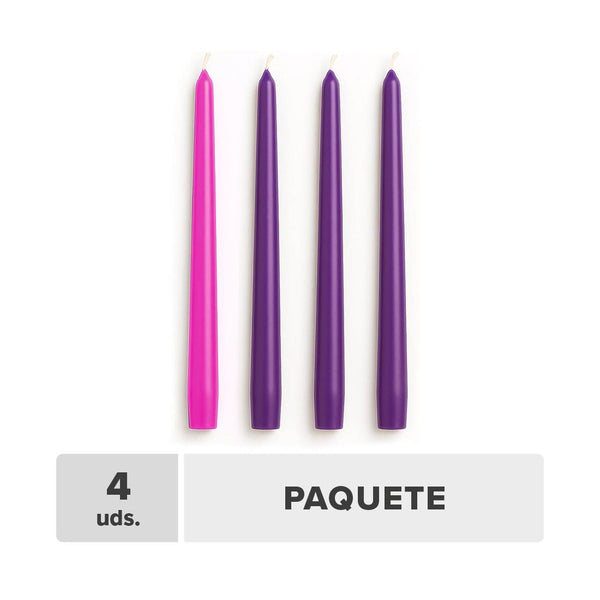 Candela Adviento Cera 2x25cm 4pcs