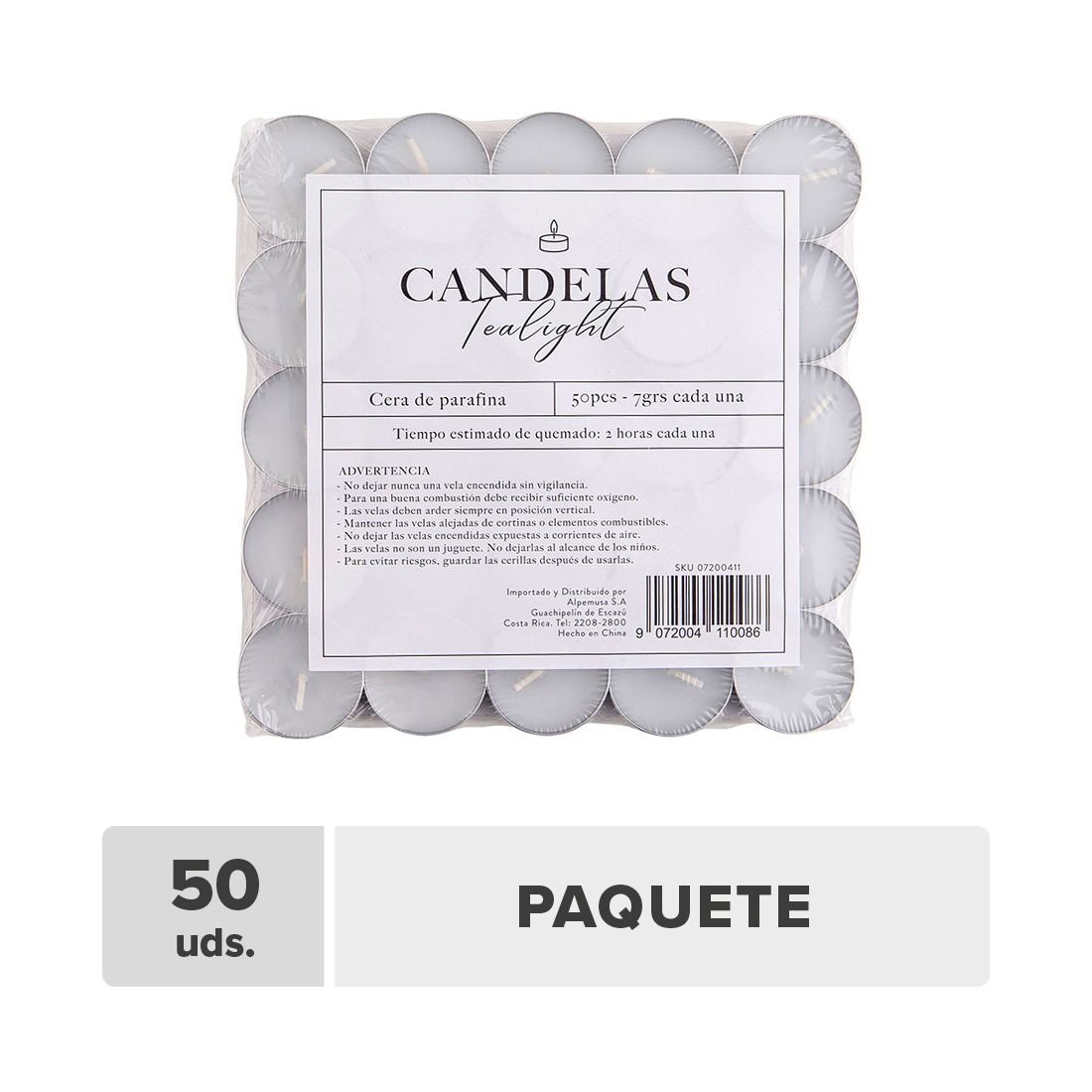 Tealight Blanca 7g 50unds