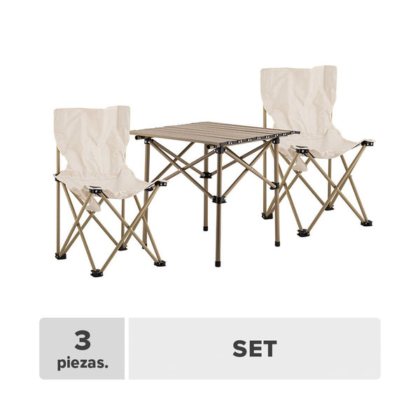 Set Acampar Plegable Tela Y Oxford 3pcs