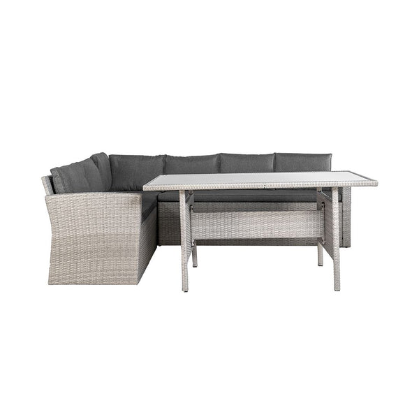 Set Jardín En L Ratán 3pcs
